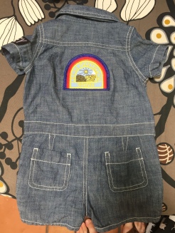 Chambray baby coverall with Nostromo patch