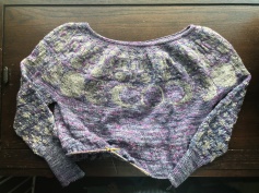 Purple and silver Red Moon Sweater in progress